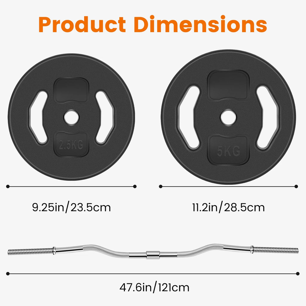 Adjustable Weight Dumbbell Set - 2 in 1 Free Weight Set with Connector - Dumbbells, Barbells for Full Body Workout and Muscle Toning